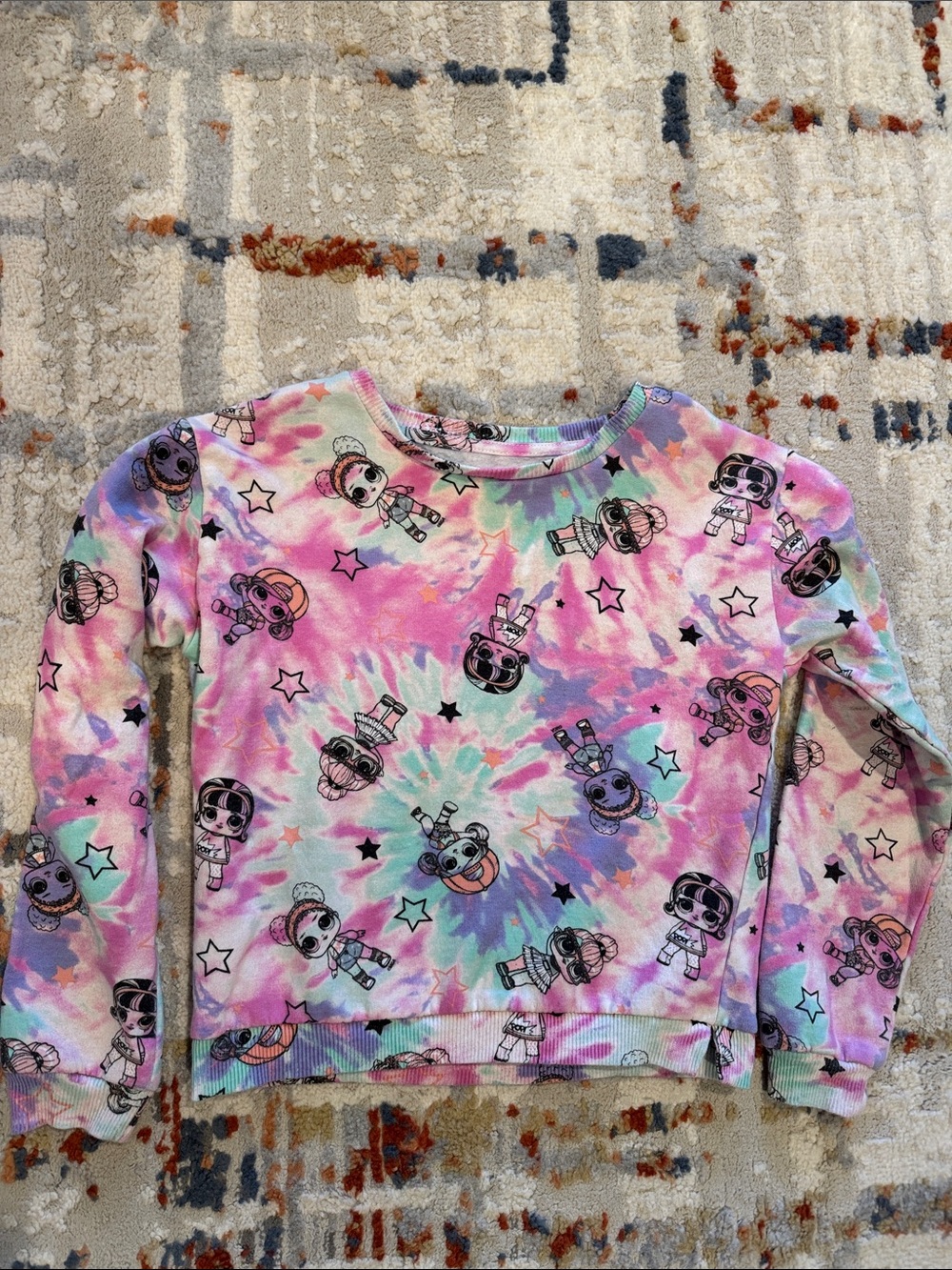 L.O.L. Surprise! Girls Tie-Dye Character Sweatshirt in Pink, Purple & Aqua